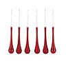 Assorted Red Teardrop Decorations, Pack of 6