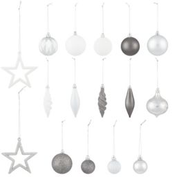 Assorted Silver Bauble, Pack of 40