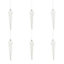 Assorted White Icicle Bauble, Pack of 6