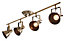 Asterion Antique brass effect Mains-powered 4 lamp Spotlight