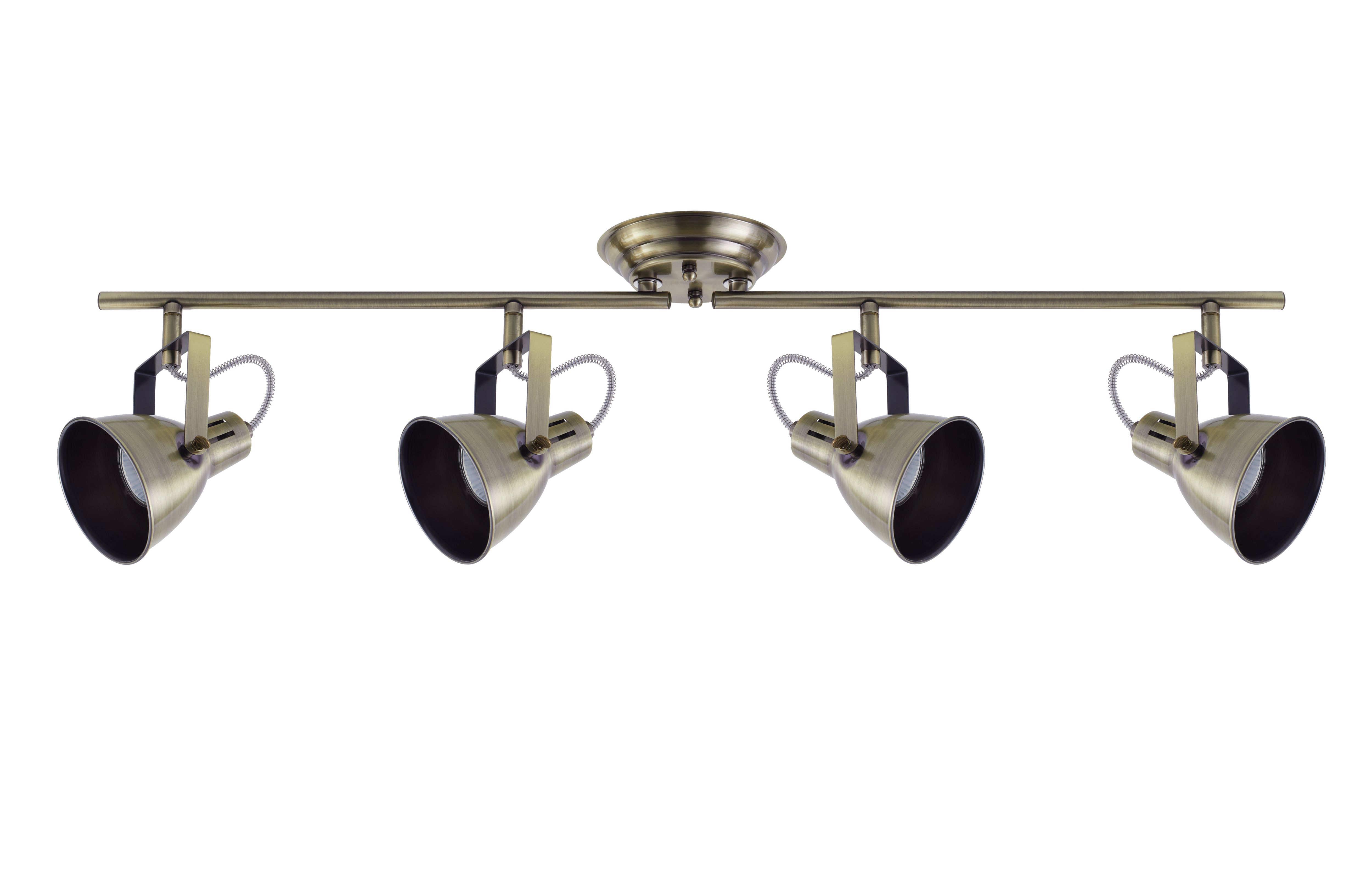 Asterion Tube Antique brass effect 4 Light Spotlight