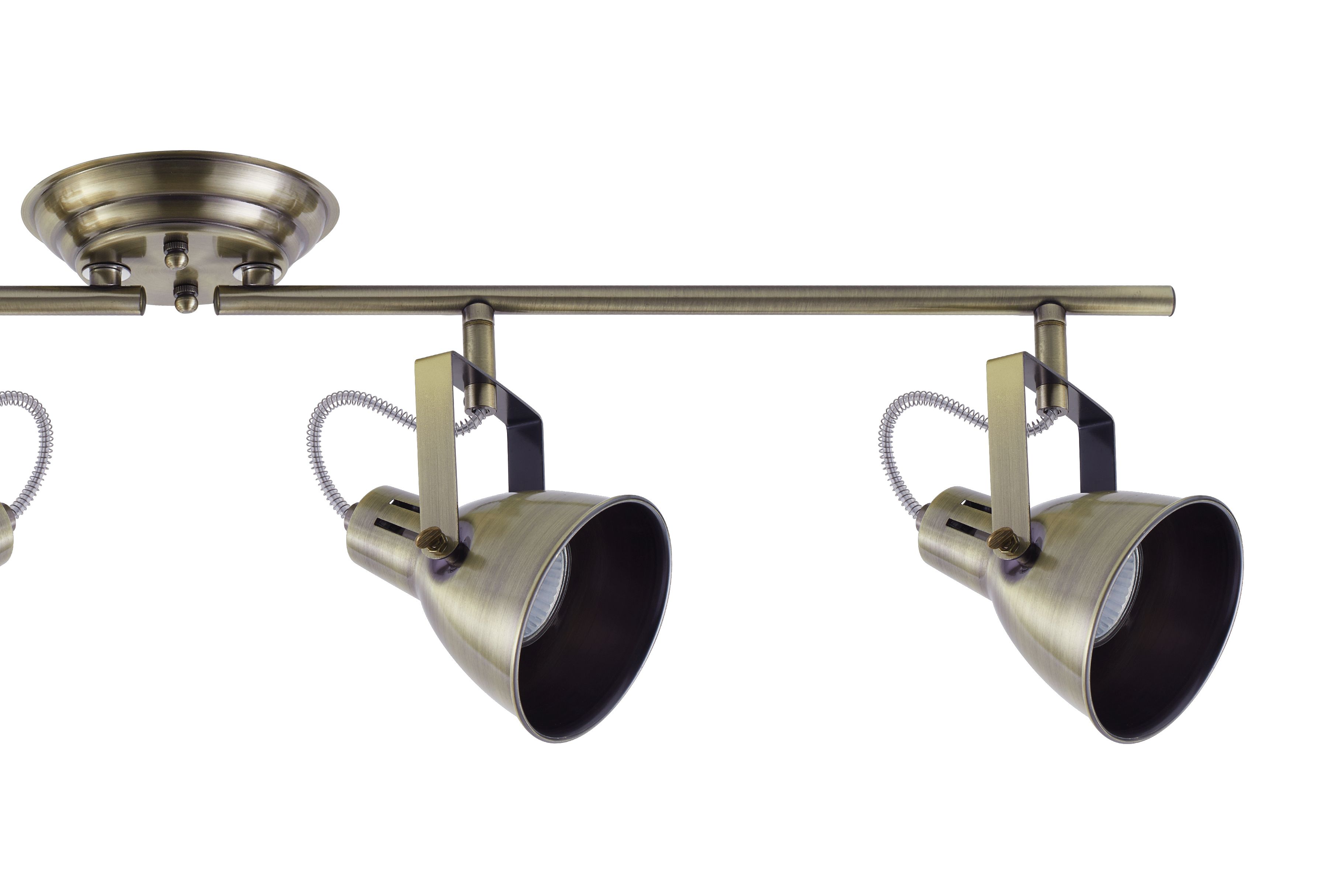 Asterion Tube Antique brass effect 4 Light Spotlight
