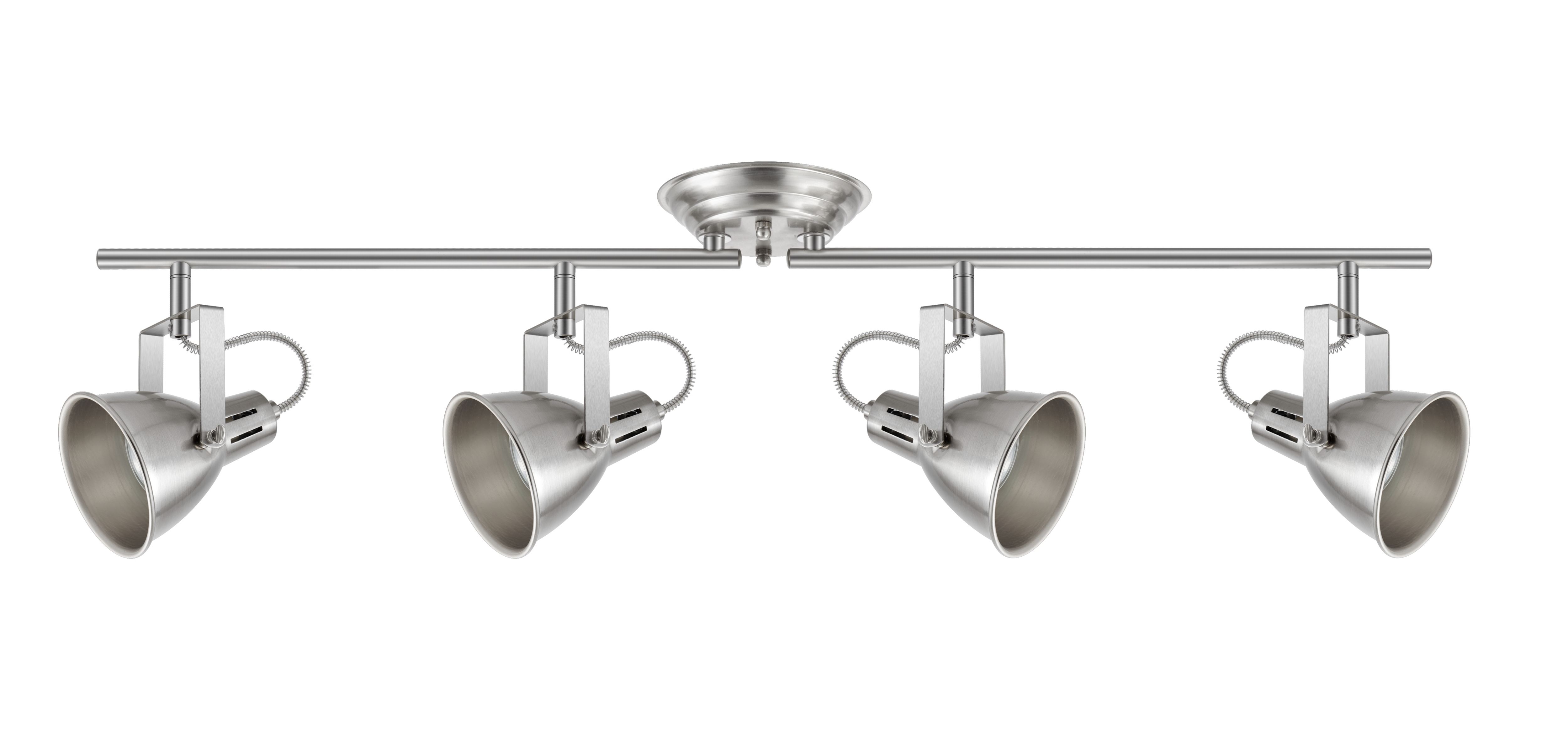 Asterion Tube Satin nickel effect 4 Light Spotlight