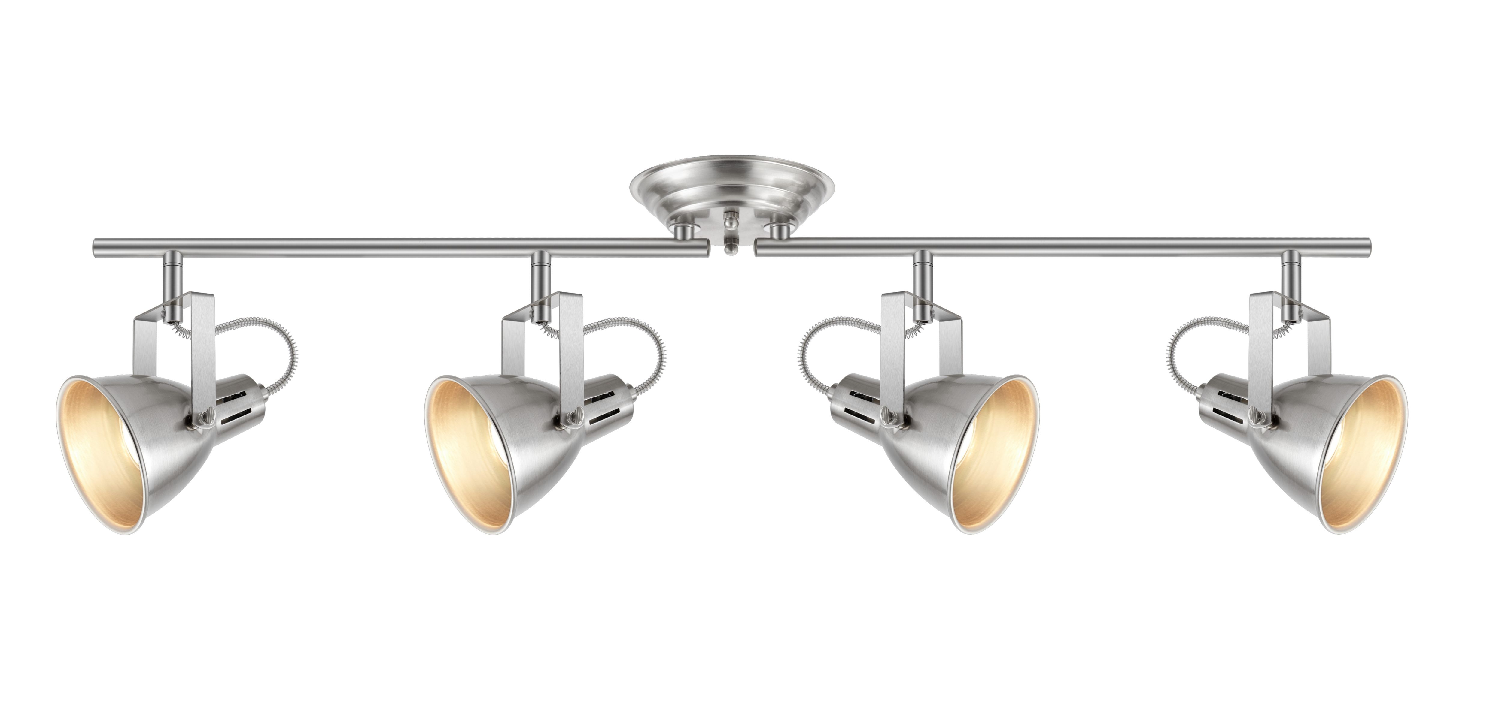 Asterion Tube Satin nickel effect 4 Light Spotlight