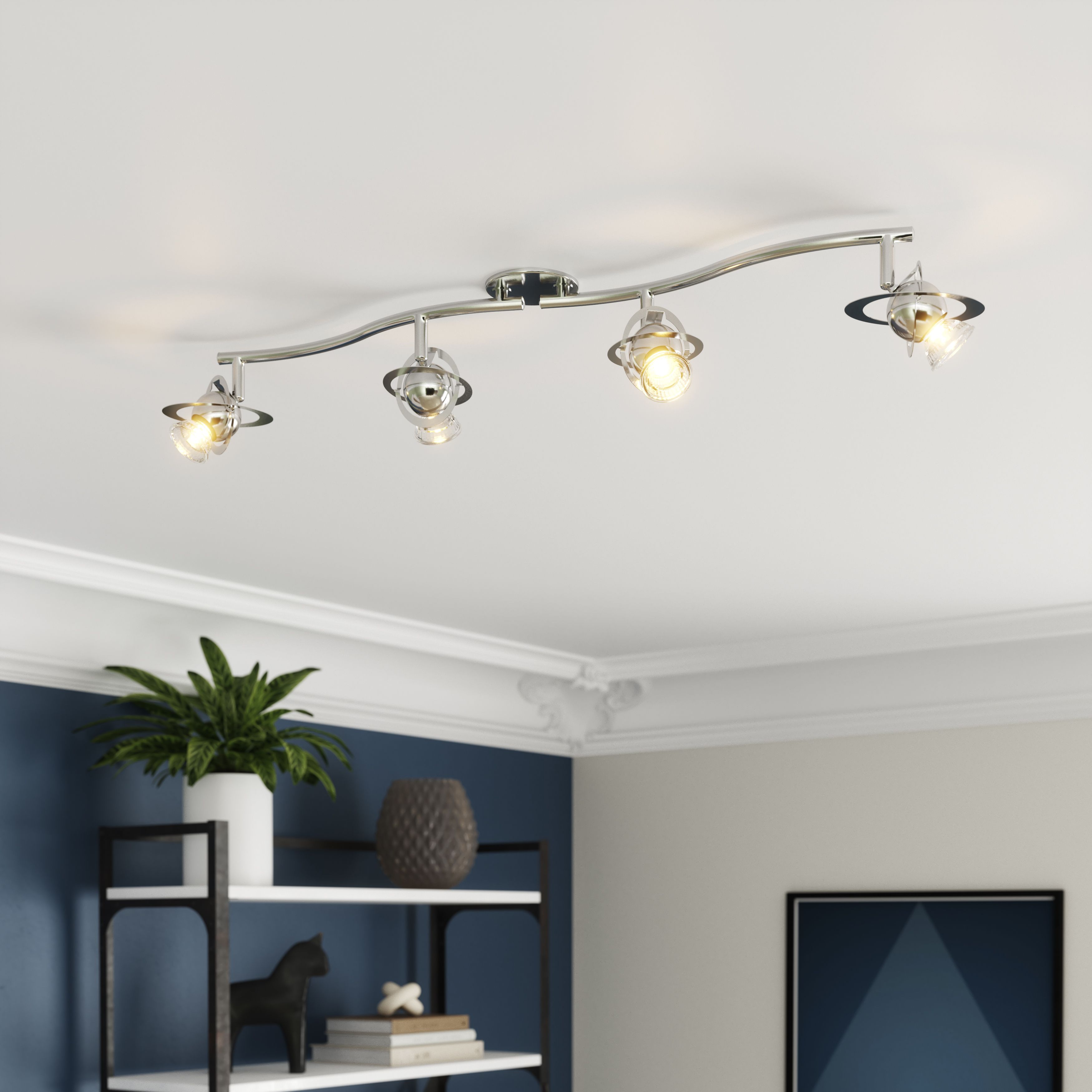 Astraea Bar Chrome 4 Light Spotlight