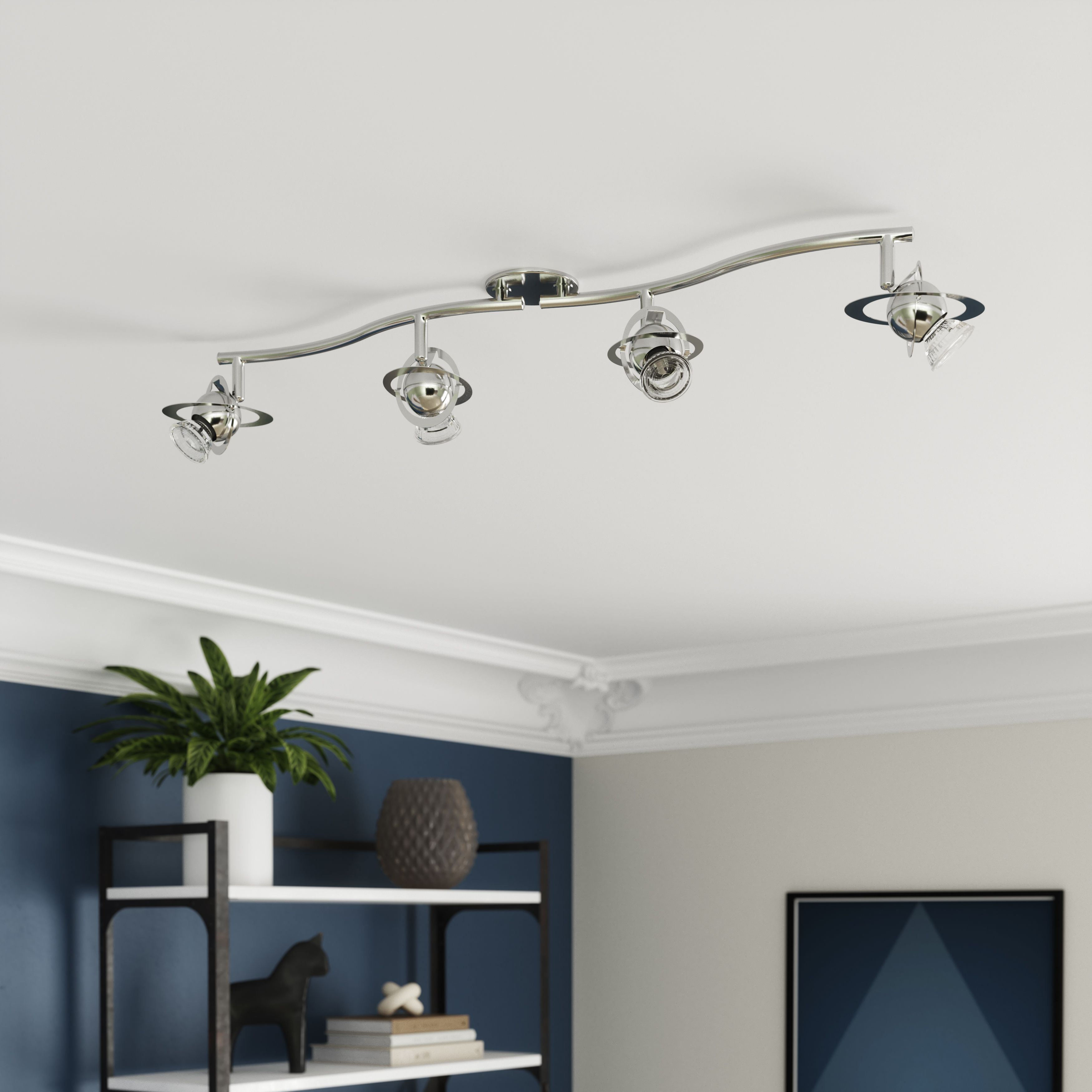 Astraea Bar Chrome 4 Light Spotlight