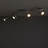 Astraea Chrome effect Mains-powered 4 lamp Spotlight