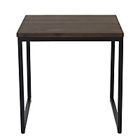 Atico Dark stained wood effect Side table (H)40cm (W)40cm