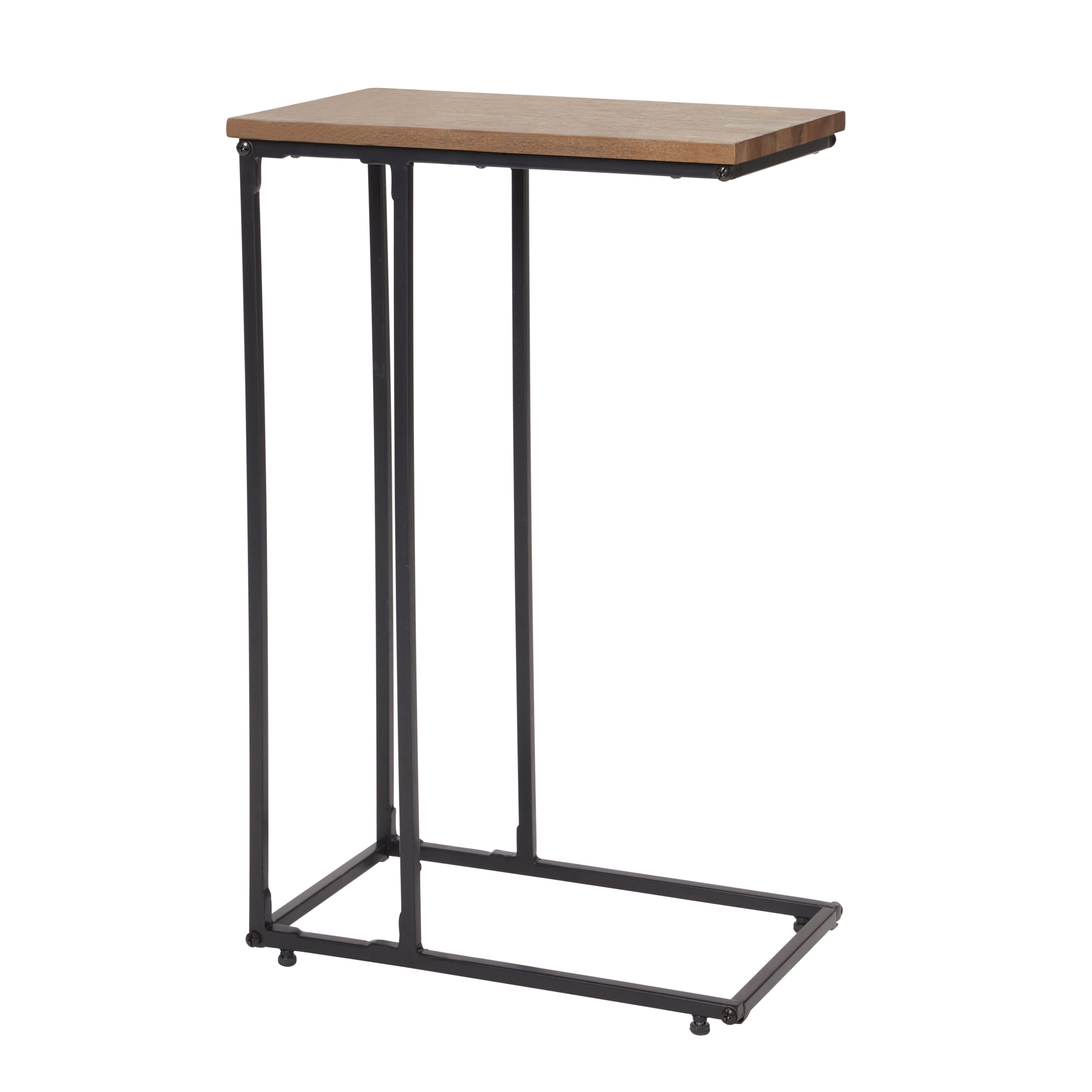 Atico Matt dark stained wood effect Side table (H)64cm (W)40cm (D)25cm