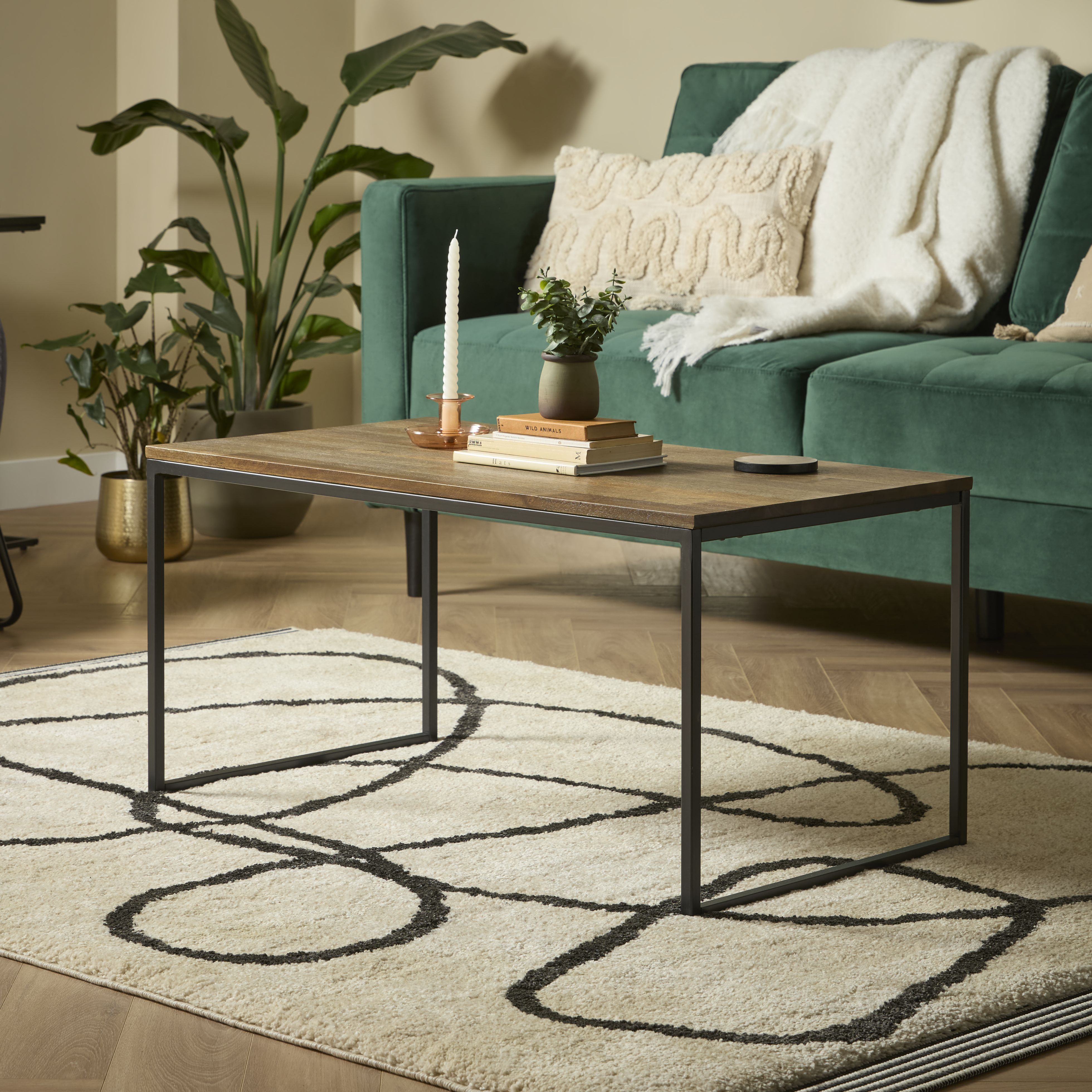 Atico Walnut effect Coffee table (H)45cm (W)50cm