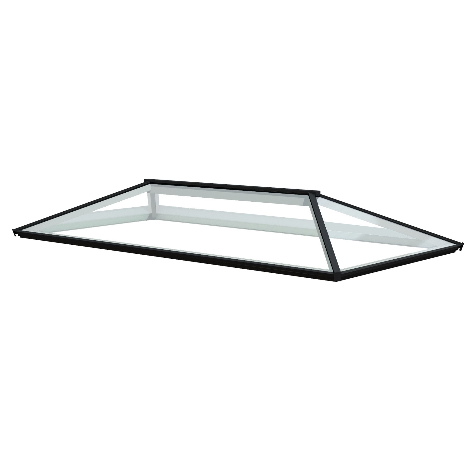 Atlas Black on White Contemporary Roof lantern with Self Clean Solar Blue glass, (L)1.75m (W)1.5m (H)460mm