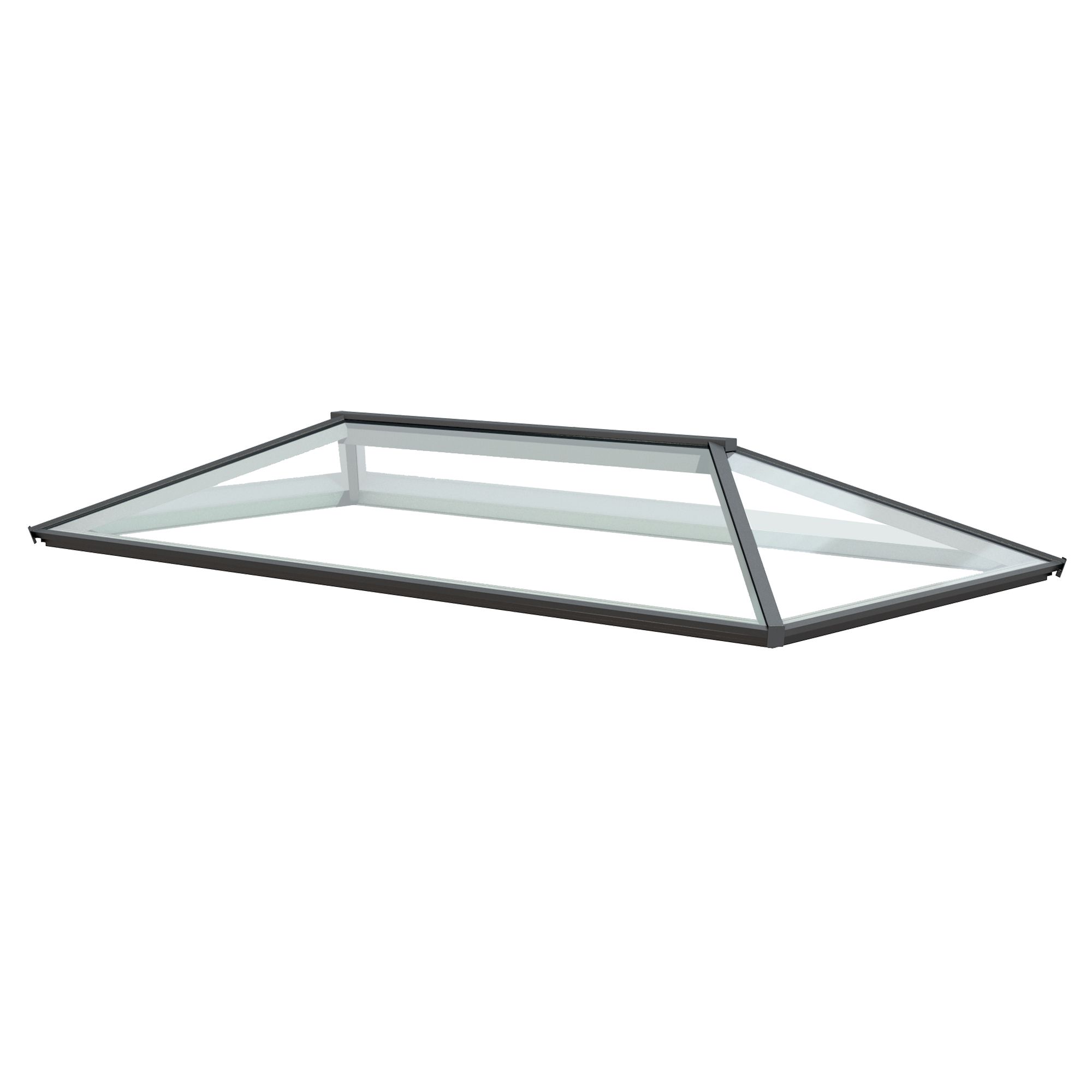 Atlas Grey Contemporary Roof lantern with Self Clean Solar Clear glass, (L)2.25m (W)1.5m (H)460mm