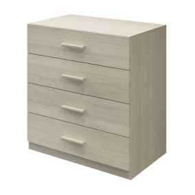 Atomia Brown oak effect 4 Drawer Single Deep Chest of drawers (H)804mm (W)750mm (D)466mm