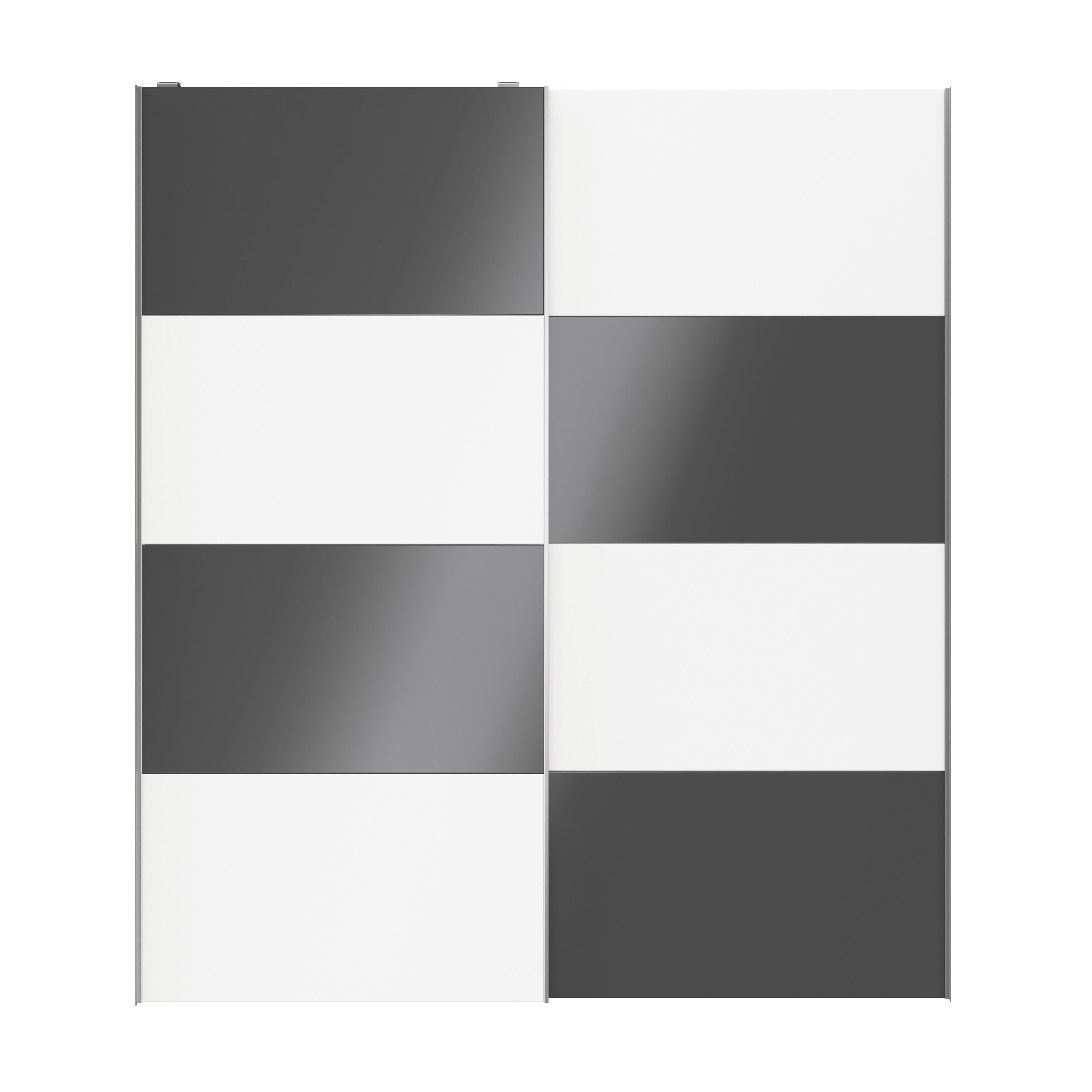 Atomia Contemporary Panelled Anthracite & white High gloss & matt 2 door Sliding Wardrobe Door kit (H)2250mm (W)2000mm - 4