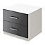 Atomia Freestanding Gloss anthracite & white 2 Drawer Non extendable Bedside table (H)429mm (W)500mm (D)466mm