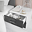 Atomia Freestanding Gloss anthracite & white 2 Drawer Non extendable Bedside table (H)429mm (W)500mm (D)466mm