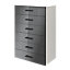 Atomia Freestanding Gloss anthracite & white 6 Drawer Chest of drawers (H)1125mm (W)750mm (D)450mm