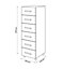 Atomia Freestanding Grey oak effect 6 Drawer Tall Chest of drawers (H)1125mm (W)375mm (D)450mm
