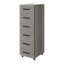 Atomia Freestanding Grey oak effect 6 Drawer Tall Chest of drawers (H)1125mm (W)375mm (D)450mm