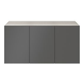 Atomia Freestanding Matt Anthracite 1 drawer Sideboard (H)750mm (W)1500mm (D)470mm