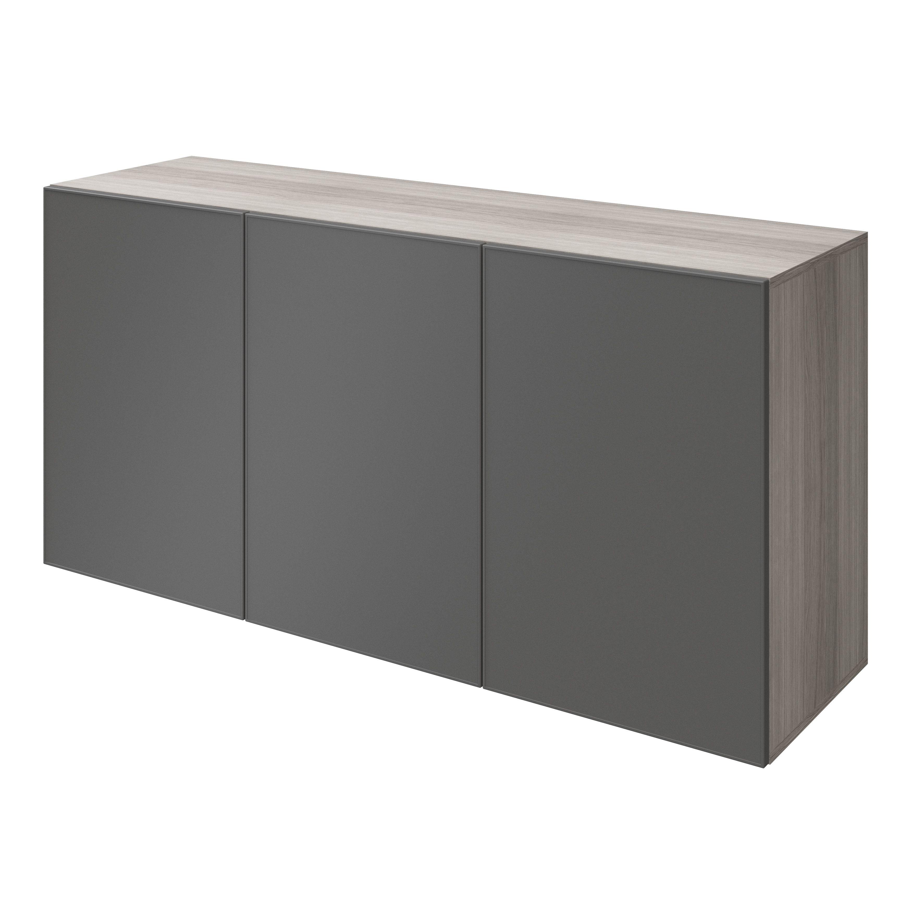 Atomia Freestanding Matt Anthracite 1 drawer Sideboard (H)750mm (W)1500mm (D)470mm