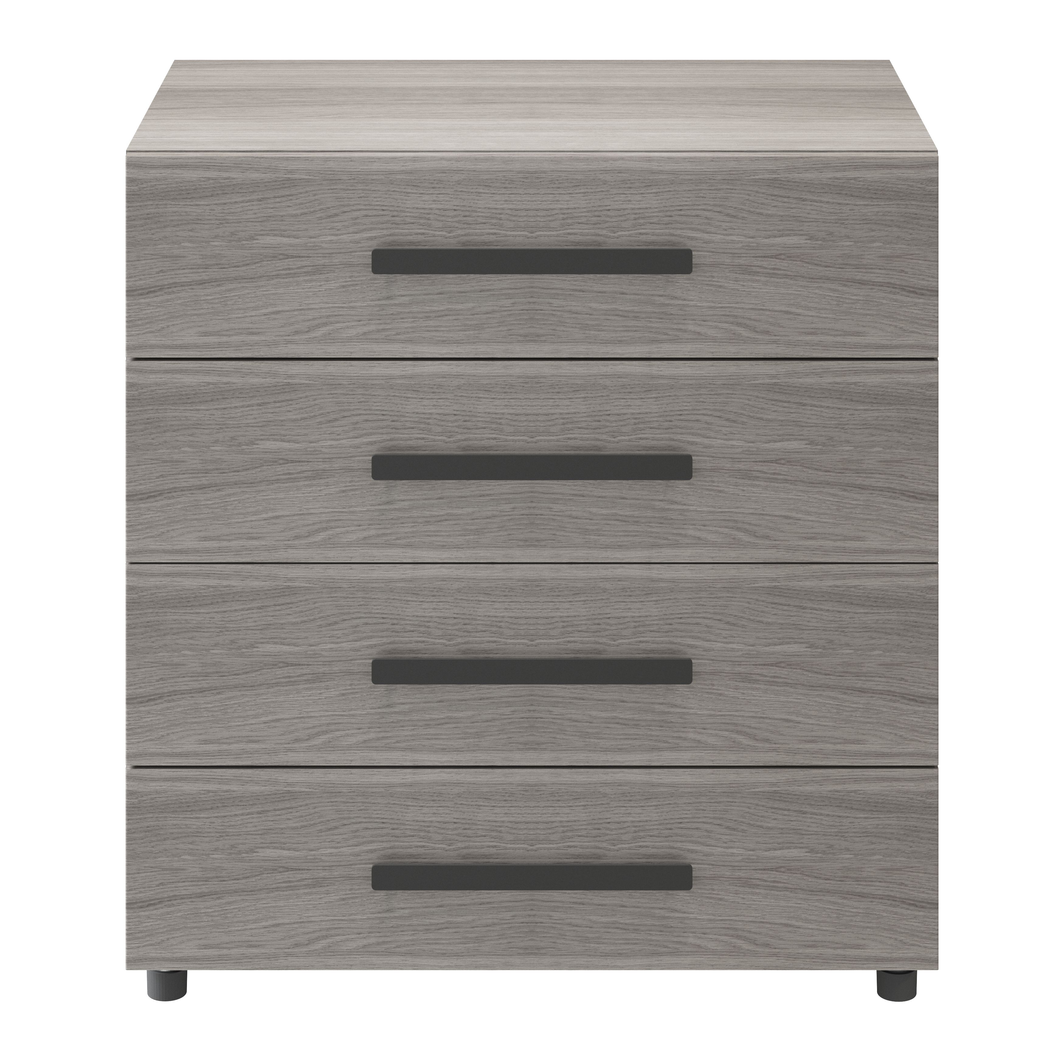 Atomia Freestanding Matt grey oak effect 4 Drawer Chest of drawers (H)800mm (W)750mm (D)450mm