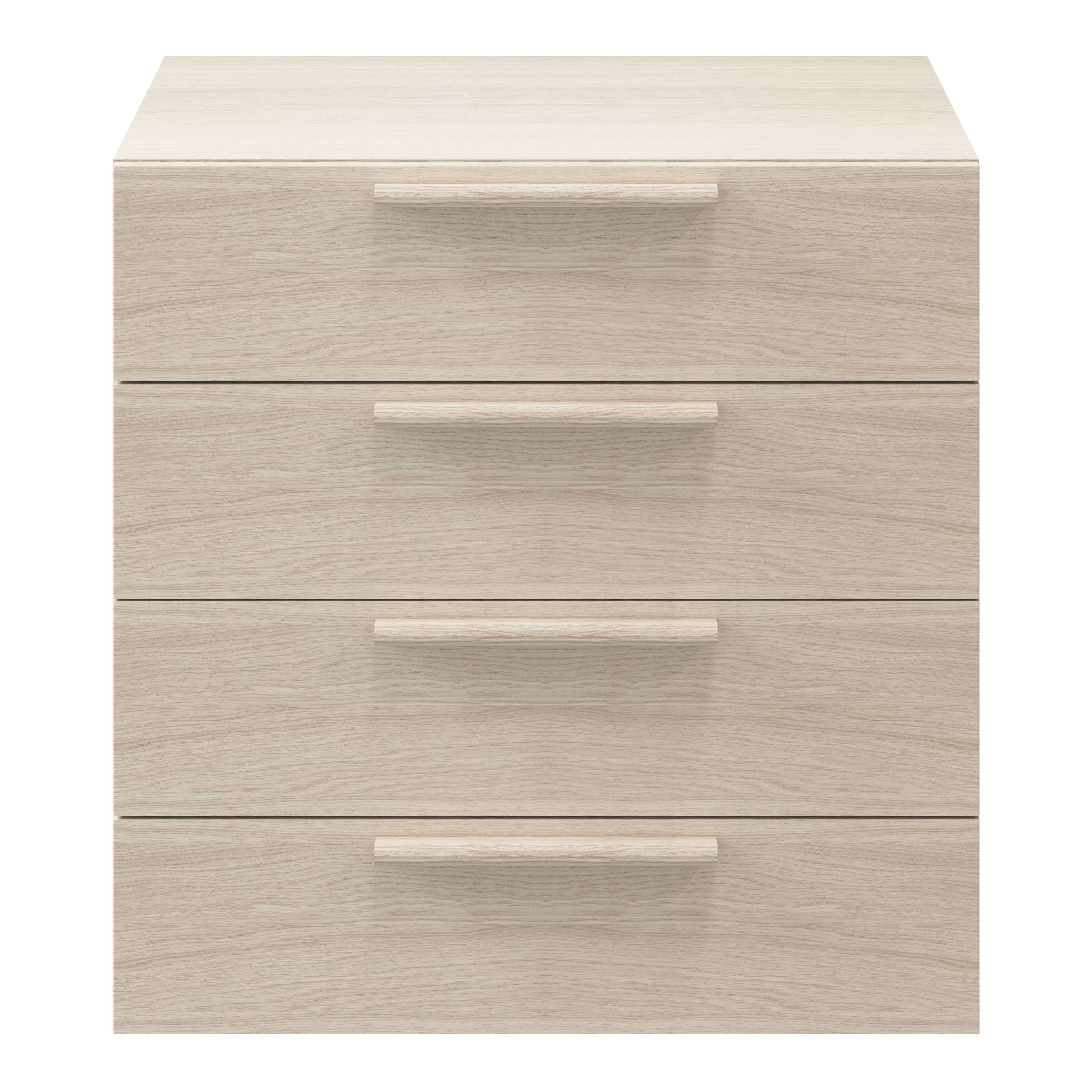 Atomia Freestanding Matt oak effect 4 Drawer Chest of drawers (H)750mm (W)750mm (D)450mm