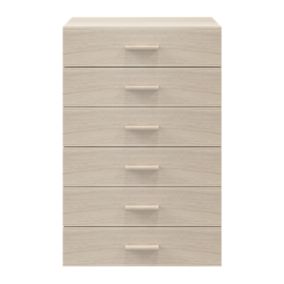 Atomia Freestanding Oak effect 6 Drawer Single Chest of drawers (H)1125mm (W)750mm (D)470mm