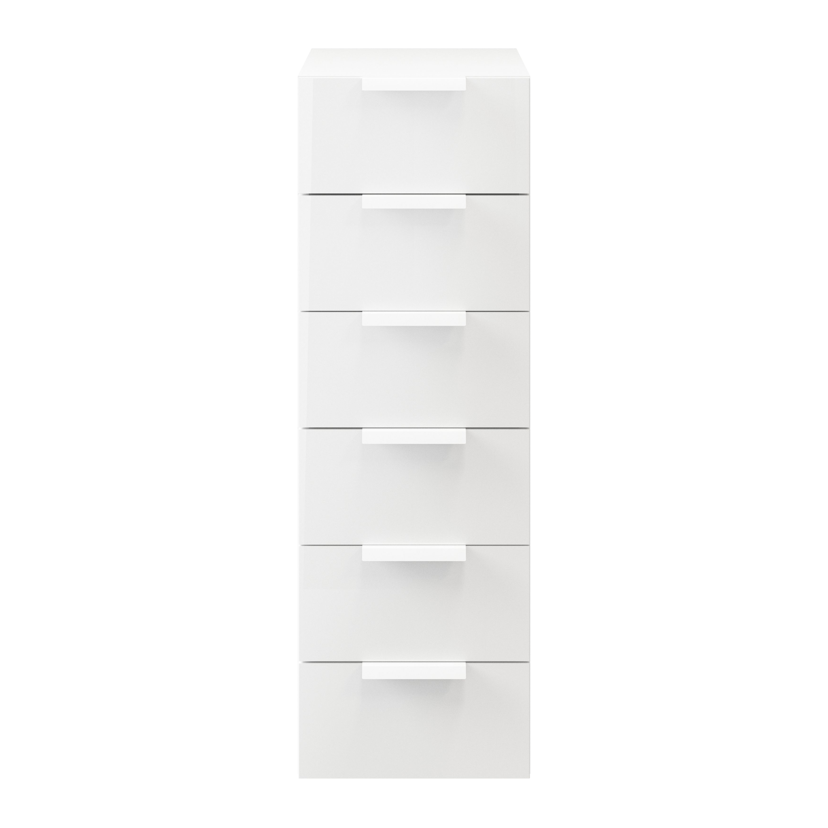 Atomia Freestanding White 6 Drawer Chest of drawers (H)1125mm (W)375mm (D)450mm