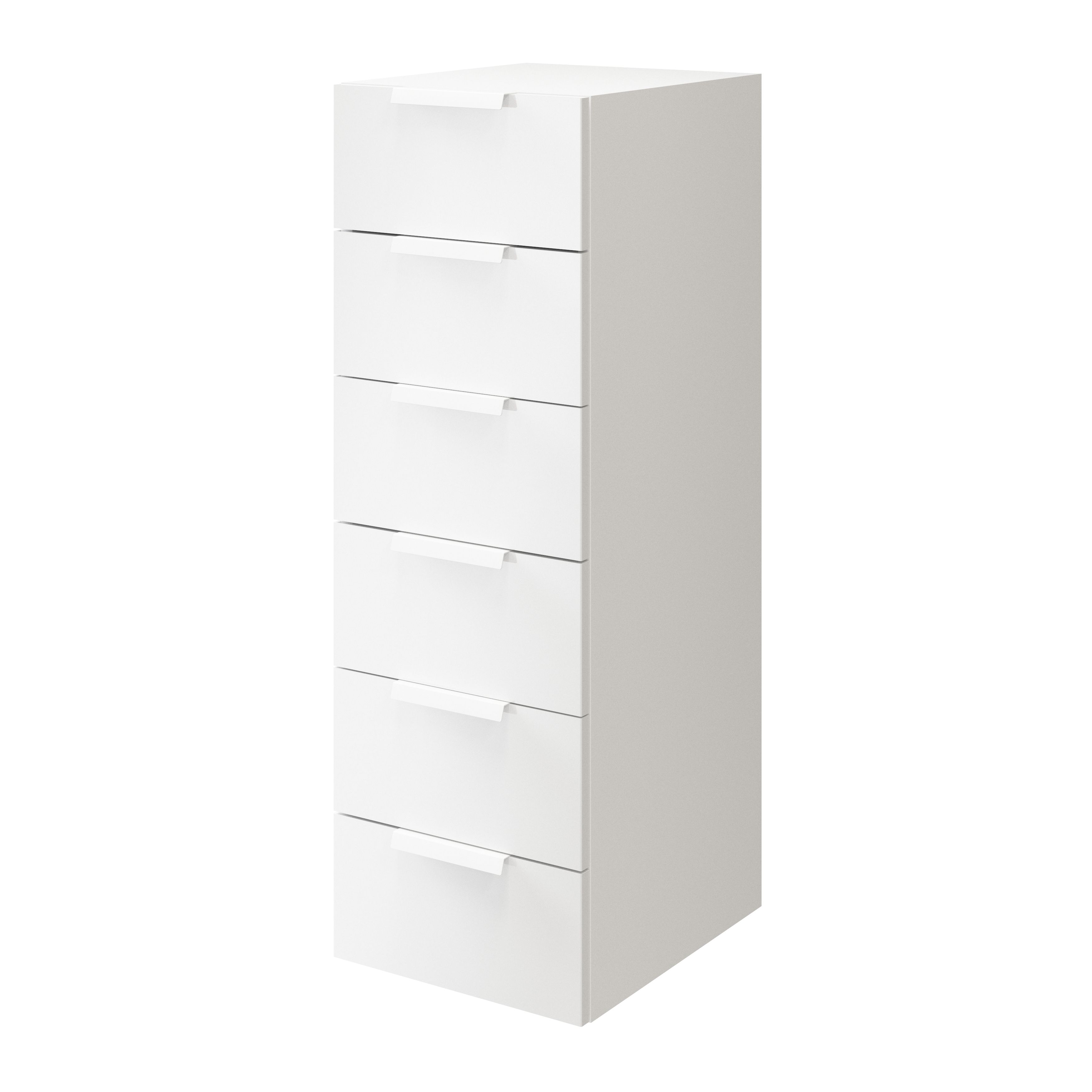 Atomia Freestanding White 6 Drawer Chest of drawers (H)1125mm (W)375mm (D)450mm