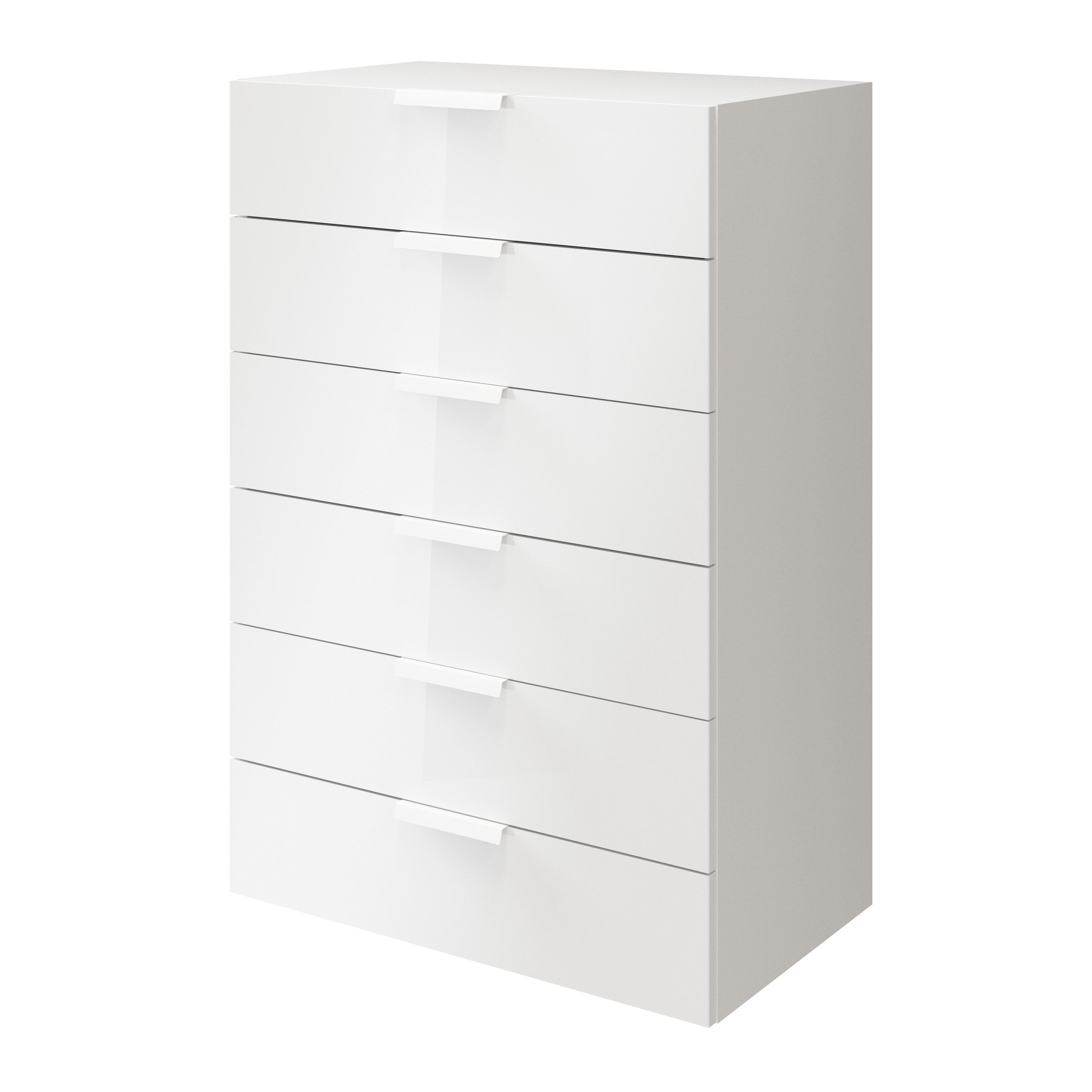 Atomia Freestanding White 6 Drawer Chest of drawers (H)1125mm (W)750mm (D)450mm