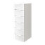 Atomia Freestanding White 6 Drawer Tall Chest of drawers (H)1125mm (W)375mm (D)470mm