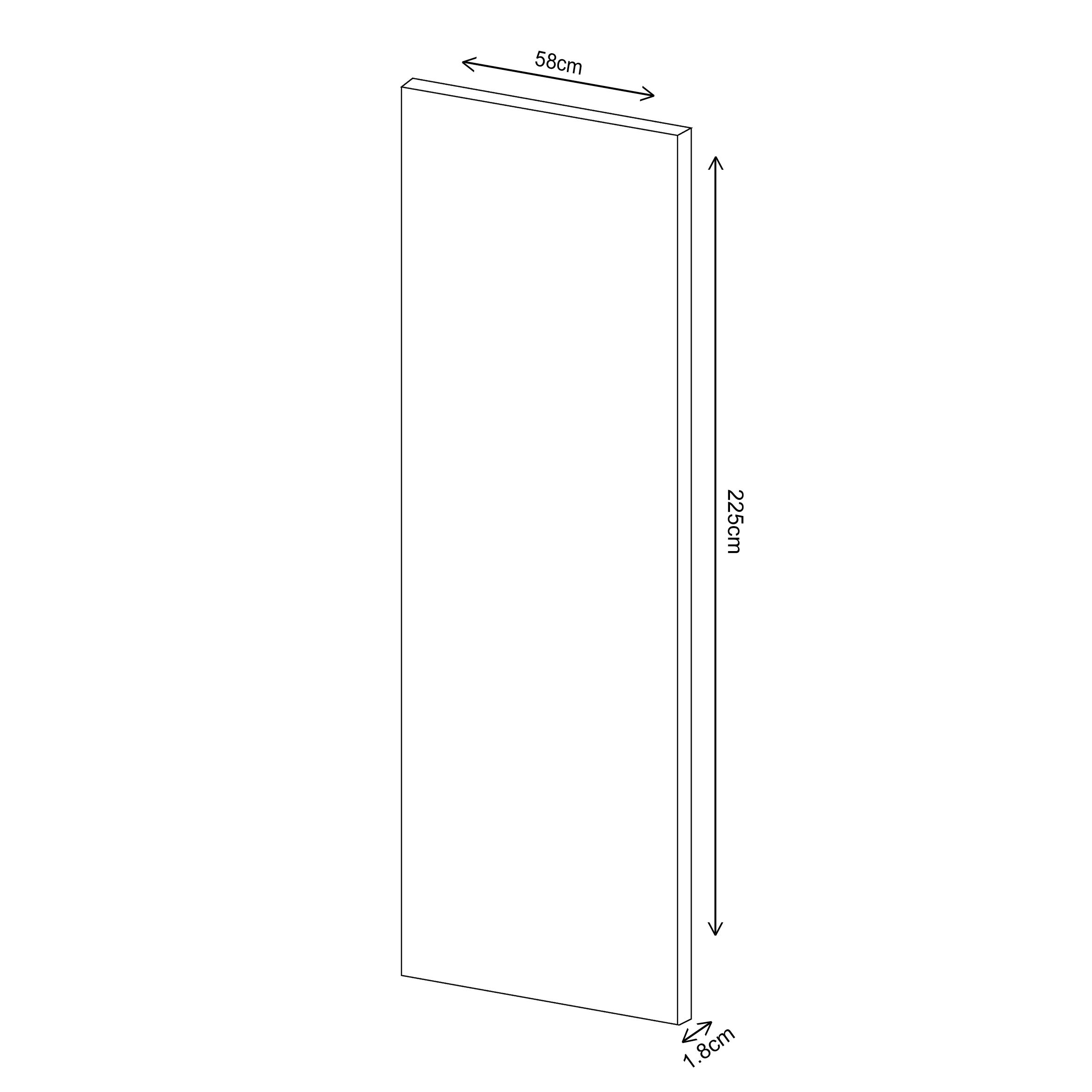 Atomia Matt pebble Furniture End panel (H)2250mm (W)580mm