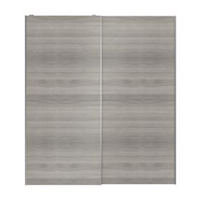 Atomia Minimalist Grey oak effect 2 door Sliding Wardrobe Door kit (H)2250mm (W)2000mm