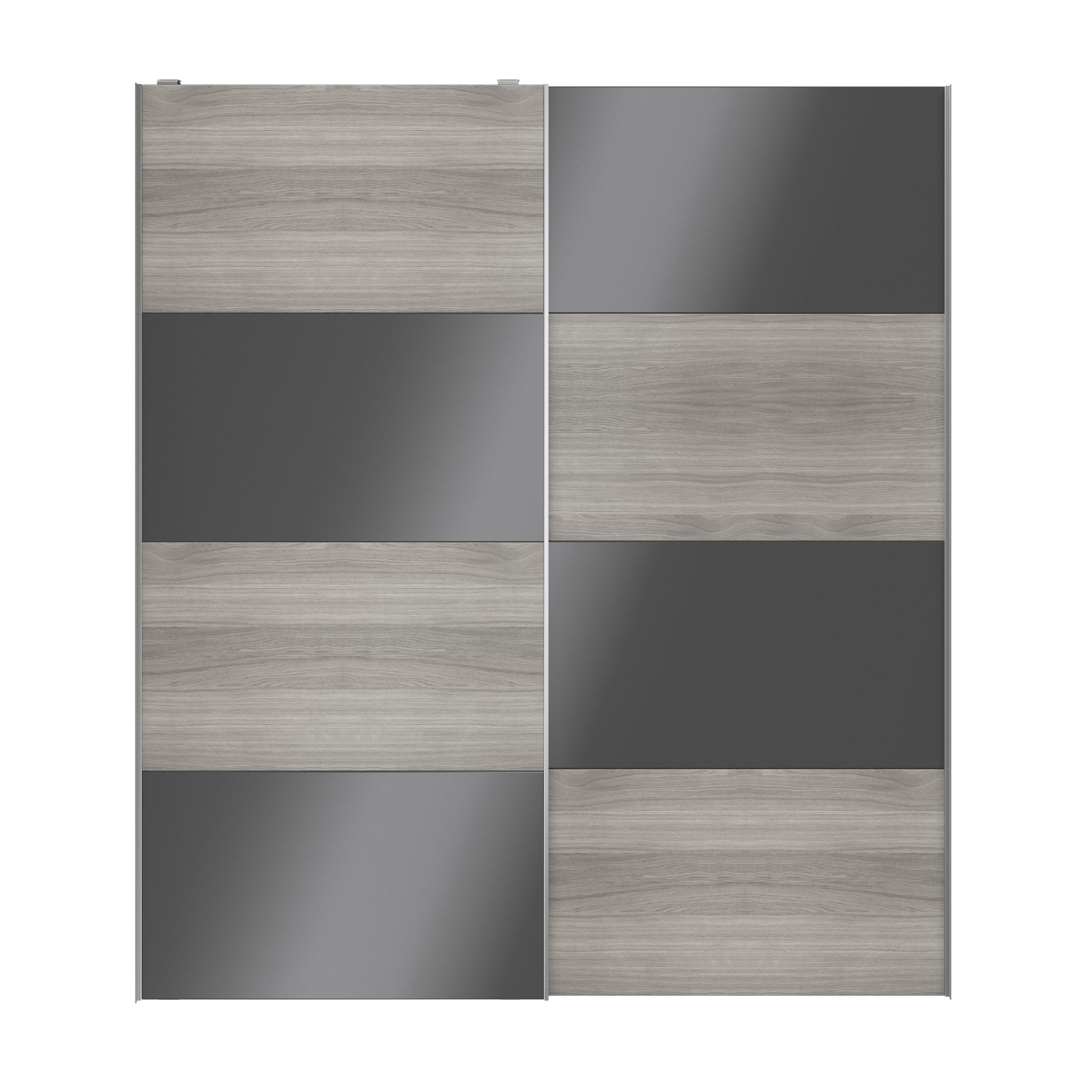 Atomia Panelled Grey & anthracite oak effect High gloss 2 door Sliding Wardrobe Door kit (H)2250mm (W)2000mm - 5