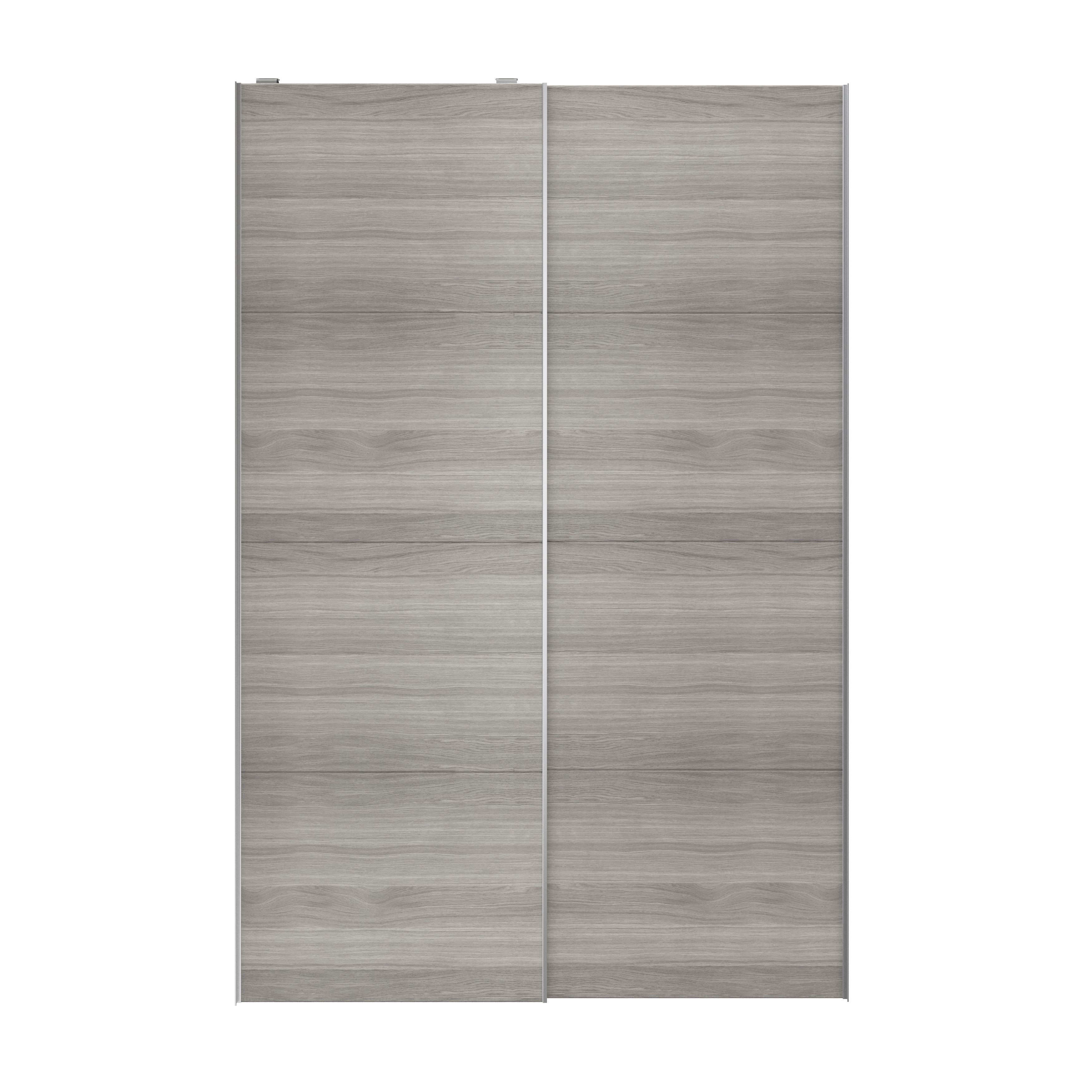 Atomia Panelled Grey oak effect 2 door Sliding Wardrobe Door kit (H)2250mm (W)1500mm