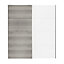 Atomia Panelled Grey & white oak effect 2 door Sliding Wardrobe Door kit (H)2250mm (W)2000mm