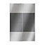 Atomia Panelled Mirrored Anthracite High gloss 2 door Sliding Wardrobe Door kit (H)2250mm (W)1500mm