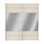 Atomia Panelled Mirrored Oak effect 2 door Sliding Wardrobe Door kit (H)2250mm (W)2000mm