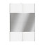 Atomia Panelled Mirrored White 2 door Sliding Wardrobe Door kit (H)2250mm (W)1500mm