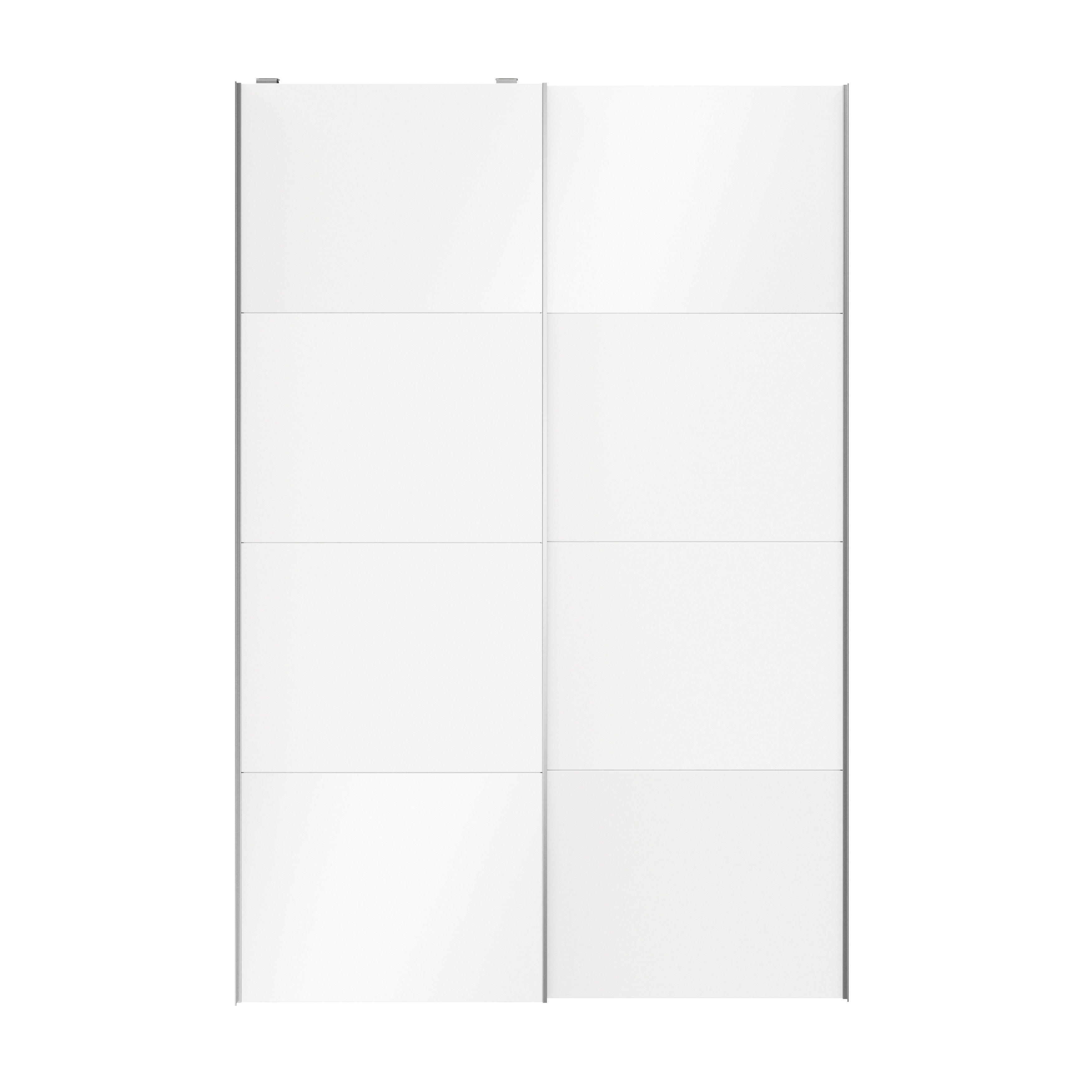 Atomia Panelled White High gloss 2 door Sliding Wardrobe Door kit (H)2250mm (W)1500mm