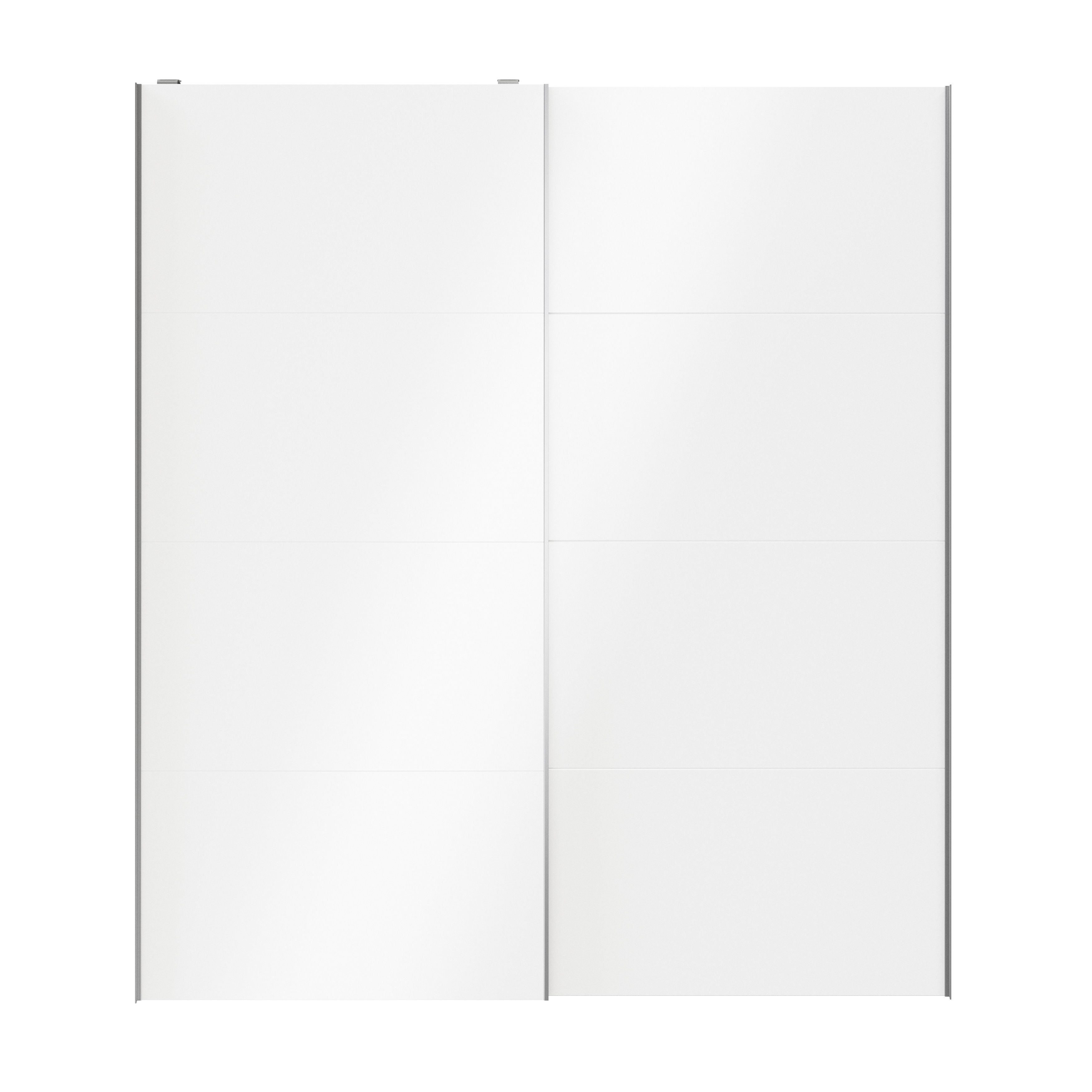 Atomia White High gloss 2 door Sliding Wardrobe Door kit (H)2250mm (W)2000mm