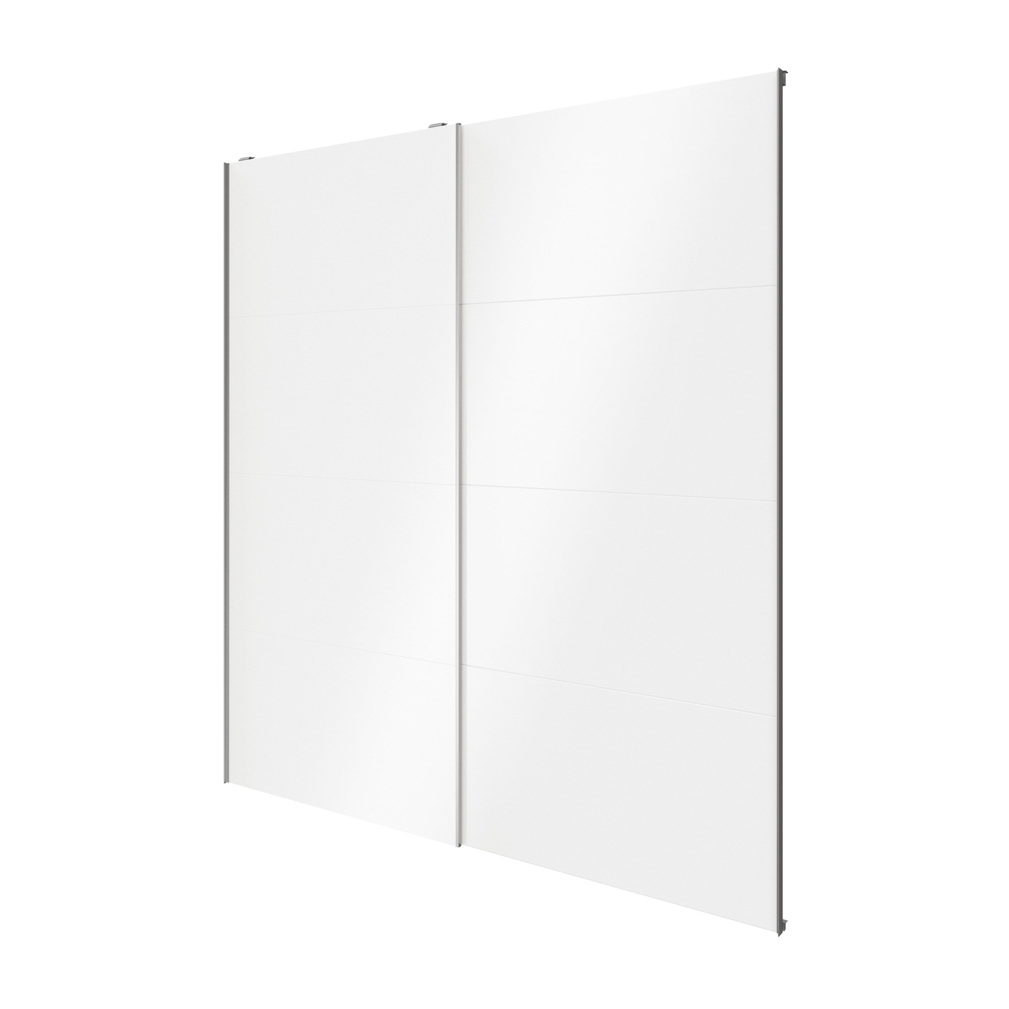 Atomia White High gloss 2 door Sliding Wardrobe Door kit (H)2250mm (W)2000mm