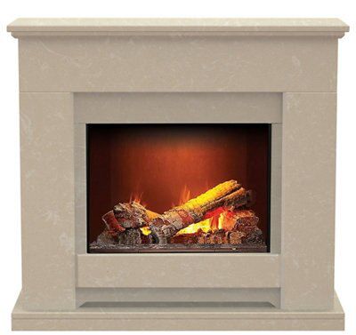 Aurora Elsdon Roman stone Electric Fire suite