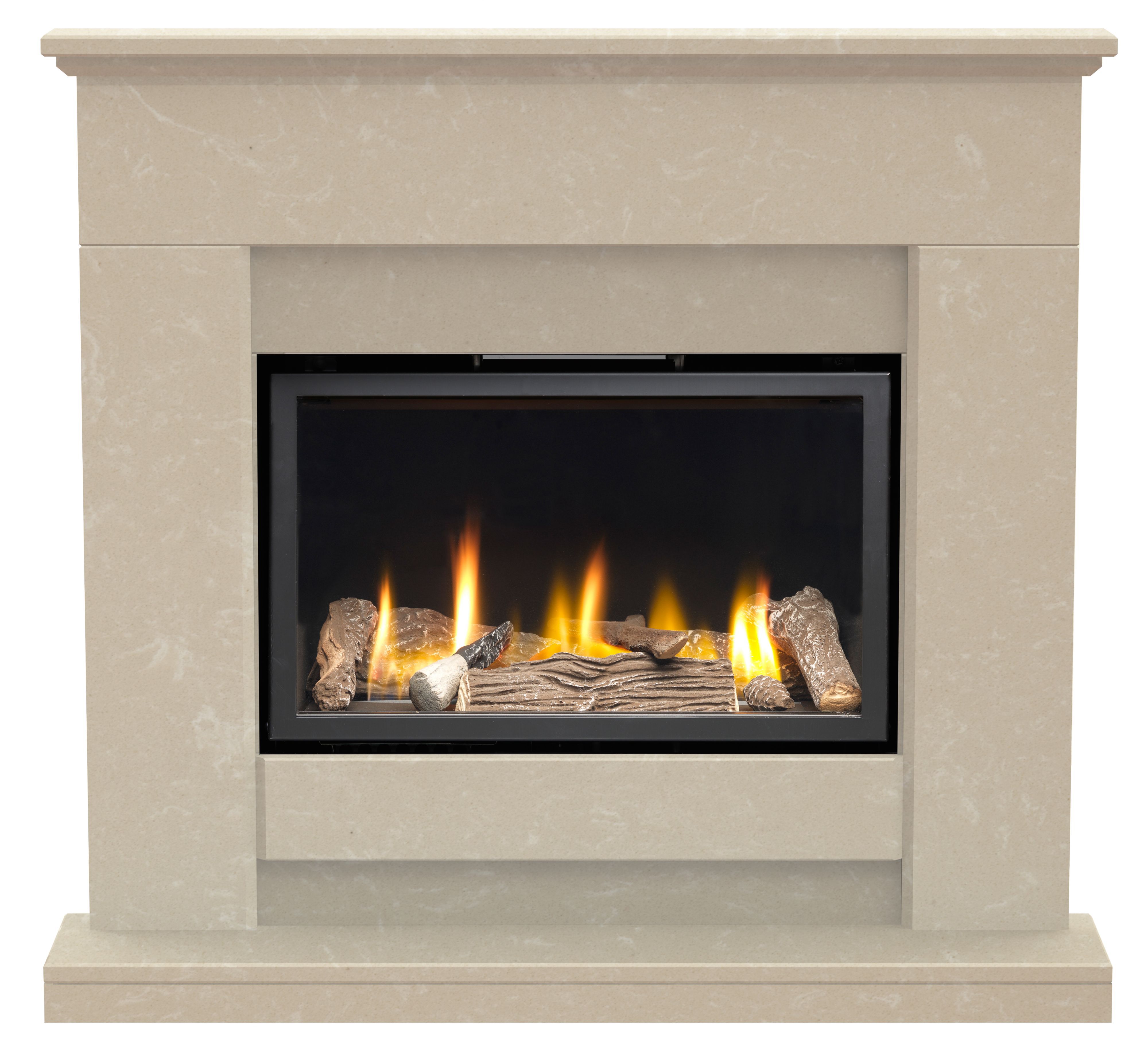 Aurora Elsdon Roman stone Fireplace surround set DIY at B&Q