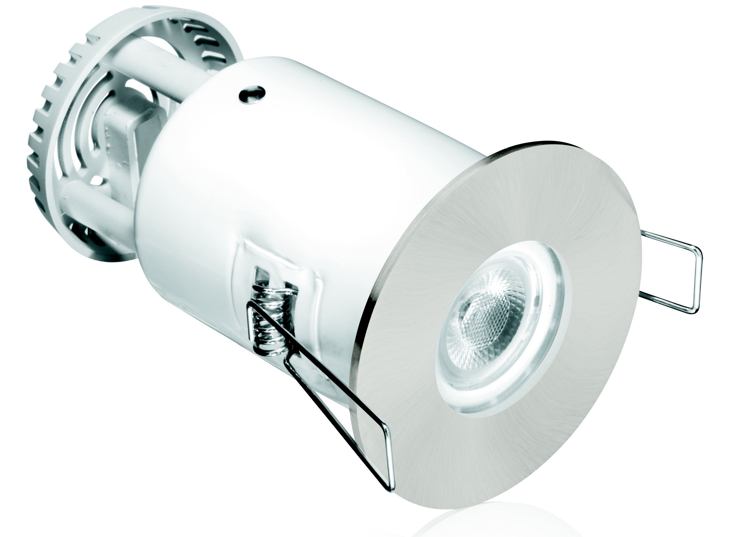 Aurora Satin Nickel effect Non-adjustable Fire-rated Downlight 5W IP65