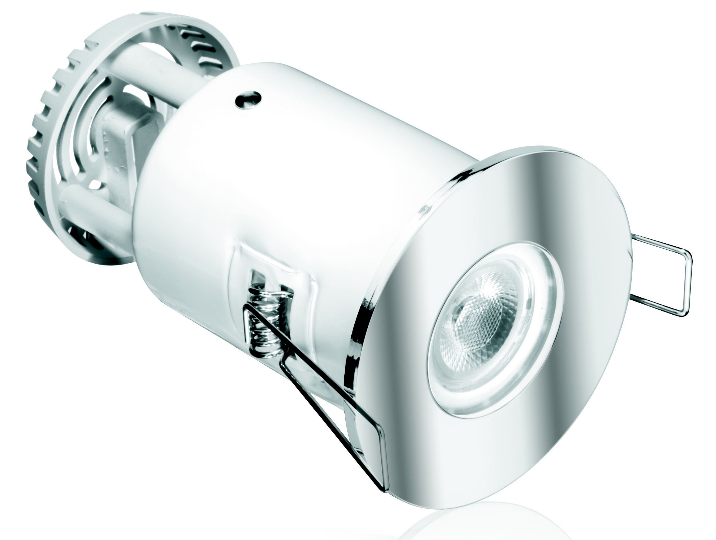Aurora White Chrome effect Non-adjustable Fire-rated Downlight 5W IP65