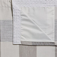 Auteur Beige Check Lined Eyelet Curtains (W)167cm (L)183cm, Pair