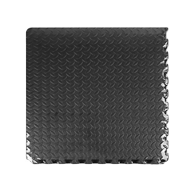 Auto Pro Black Interlocking Floor Tile, Interlocking Rubber Floor Tiles Uk
