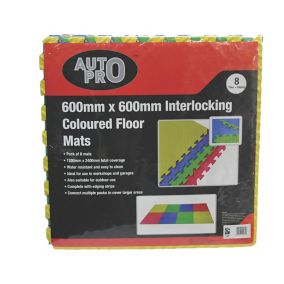 Auto Pro Multicolour Interlocking floor tile, Pack of 8